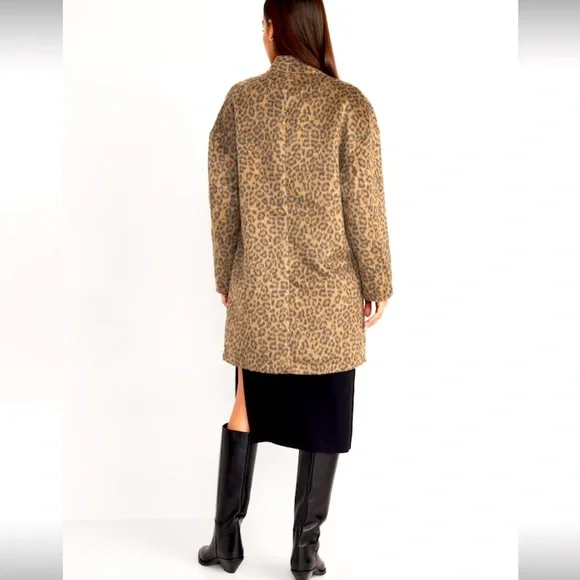🐆Longline Leopard Print Cardigan Walking Coat - Picture 3 of 8